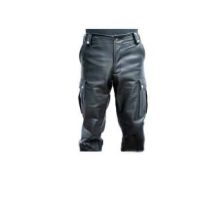 Black Leather Cargo Pants