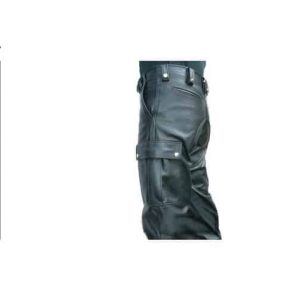 Black Leather Cargo Pants