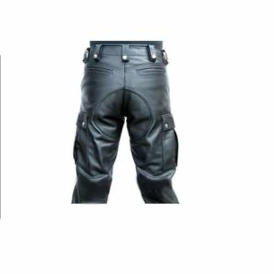 Black Leather Cargo Pants