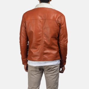 Tan Leather Shearling Jacket