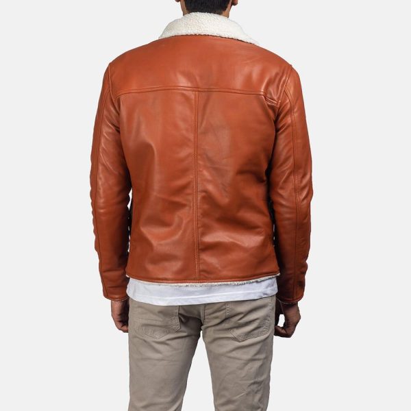 Tan Leather Shearling Jacket