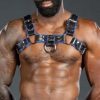 Leather Shoulder Harness For Men Blue leather harness BDSM mens bondage harness body harness BDSM harness body