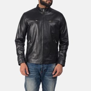 Black Quilted Bomber Jacket