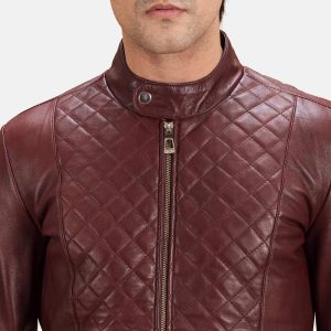 Slim Fit Leather Bomber Jacket