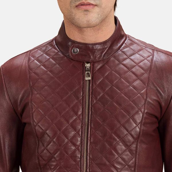 Slim Fit Leather Bomber Jacket