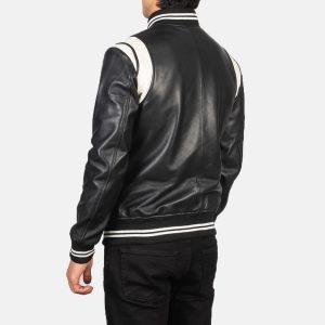 Black Leather Varsity Jacket