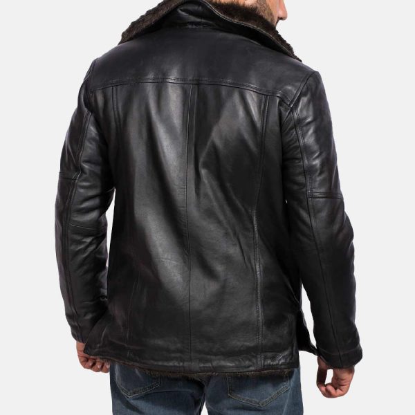 Black Faux Fur Leather Coat