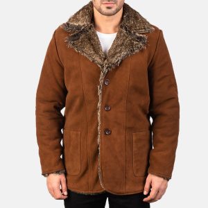 Mens Suede Leather Fur Coat