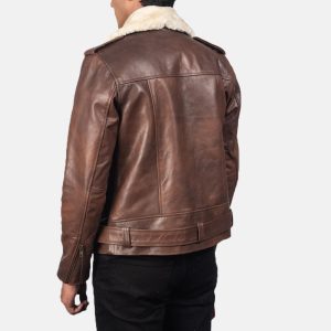 Brown Faux Leather Biker Jacket