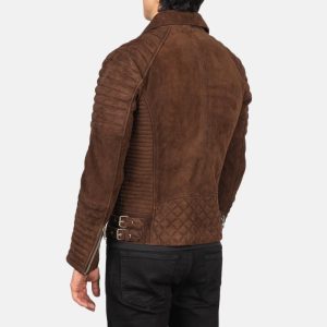 Brown Suede Biker Jacket Mens