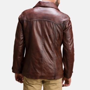 Asymmetric Men Leather Biker Jacket