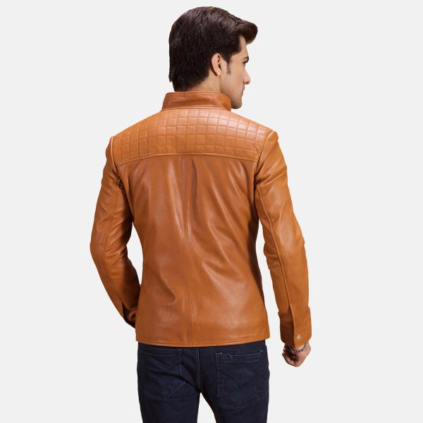 Mens Tan Brown Leather Jacket