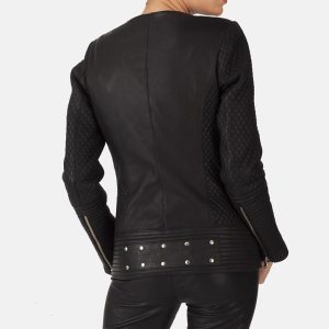 Leather Jacket With Studs Womens