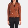 Womens Suede Leather Biker Jacket