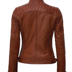 Leather Quilted Bomber Jacket