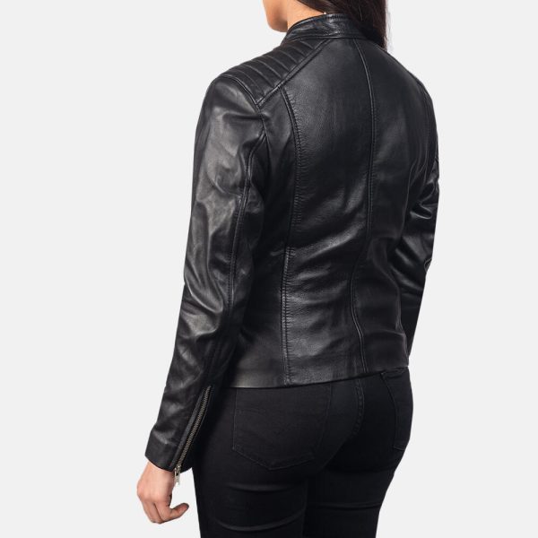 Womens Black Biker Leather Jacket