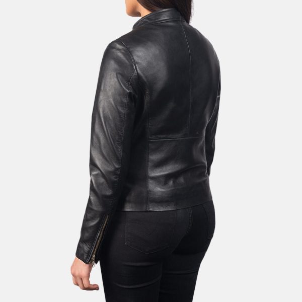 Black Quilted Leather Biker Jacket