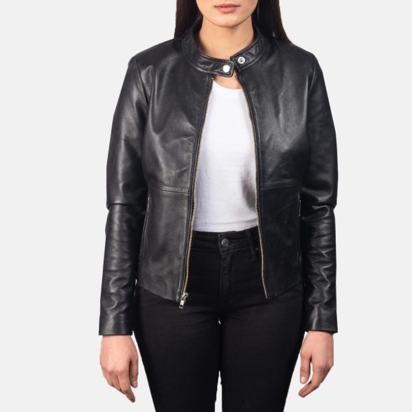 Black Quilted Leather Biker Jacket