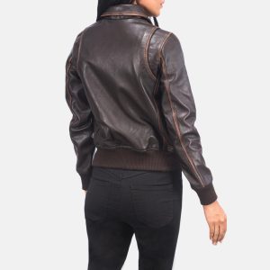 Dark Brown Leather Jacket Womens