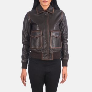 Dark Brown Leather Jacket Womens